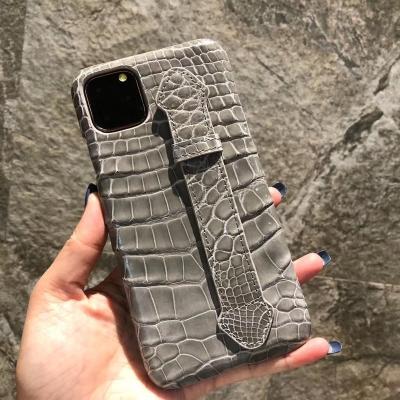 China Shiny Real Crocodile Skin Crocodile Case For iPhone 11 Pro Genuine Leather Case, For iPhone Custom Cover for sale