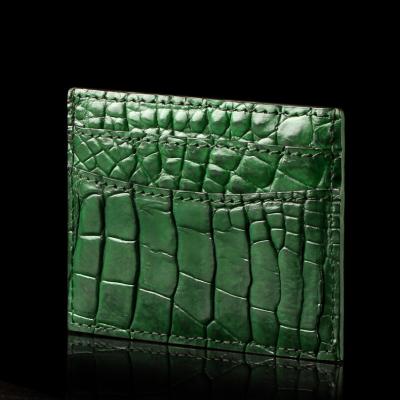 China Credit Card Crocodile Leather Card Holder Real Card Slots Card Wallet Pockets for sale