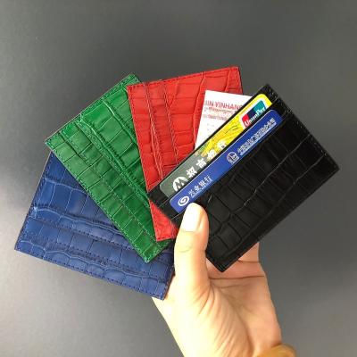 China High Quality Slim Crocodile Credit Card Holder Leather Luxury Wallet for sale