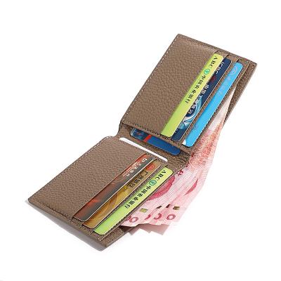 China Original Factory Genuine Leather Wallets Pebble Grain Cowhide Leather Wallet Man Waterproof for sale