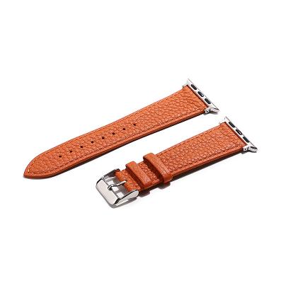 China Light Pebble Leather Watch Band for Apple Watch Band Compatible with Apple Watch Band 38mm 40mm 42mm 44mm for iWatch for sale