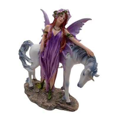 China Best Selling Artificial Polyresin Fariy Unicorn Statue Resin Supply Items for sale