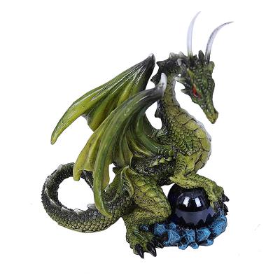 China Artificial Dragon STATUE Collectible Poly Green Resin Figurine Statue Dragon Statue From China Manufacturer for sale