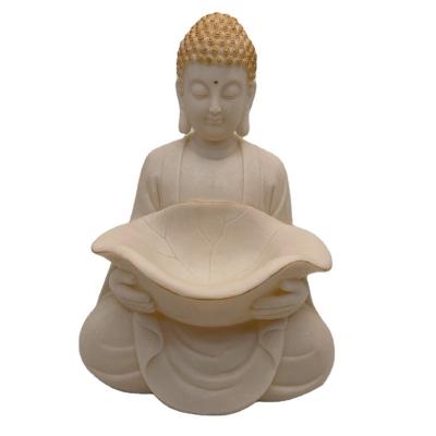 China Artificial Polyresin Hot Selling Sitting White Buddha Figurine Decorative for sale