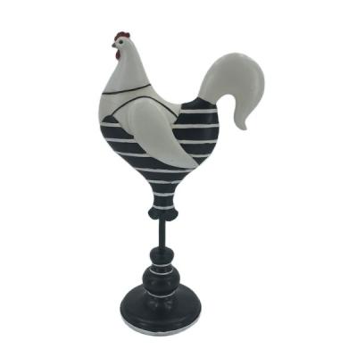 China High Quality Handmade Life Size Antique Imitation Factory Resin Fiberglass Chicken Rooster Statue In Sculpture For Decoration Resin Crafts for sale