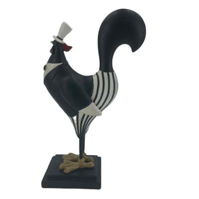 China High Quality Antique Imitation Garden Ornaments Rooster Decor Animal Sculpture For Decoration Figure Resin Chicken Statue Resin Crafts for sale