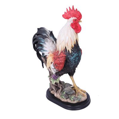 China Good Artificial Supplier Popular Handcrafted Polyresin Garden Decor Splendid Rooster Statue for sale