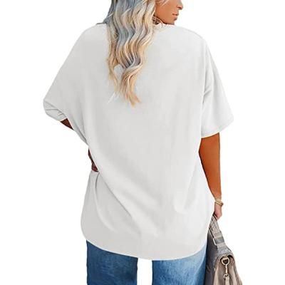 China 2021 Anti Wrinkle Factory Bulk Sale Simple White T-shirt Unisex Women Drop To Shoulder Heavy White Round Neck Sublimation Oversized T-shirt for sale