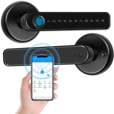 China High Quality Apartment OEM Fingerprint Door Handle App Door Lock Security Fingerprint Electronic Door Lock for sale