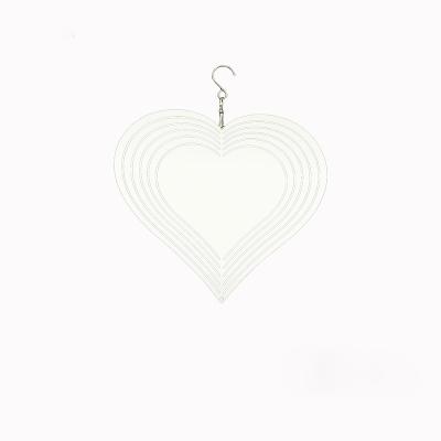 China Aluminum Custom Shape Heart Shaped Wind Spinner Sublimation Gift Decoration Hot Selling Creative Hanging for sale