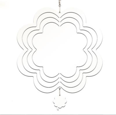 China Transfer Aluminum Metal Empty Wind Rings Hanging Four Leaf Clover Garden Decoration Hanging Ornaments for sale