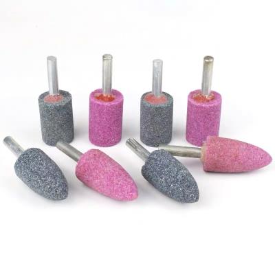 China Black Gray Ceramic Abrasive Head High Efficiency Rose Shape Conicalness Stone Point Grinding Stone Mounted For Metal Polishing SS for sale