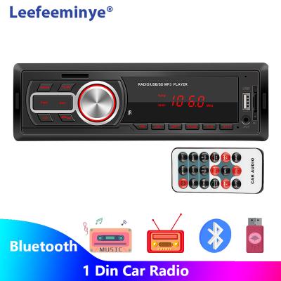 China 4*60W 1Din FM Transmitter Din Car Radio Single Stereo Handsfree Audio MP3 Receiver With LCD Display Remote Control Autoradio for sale