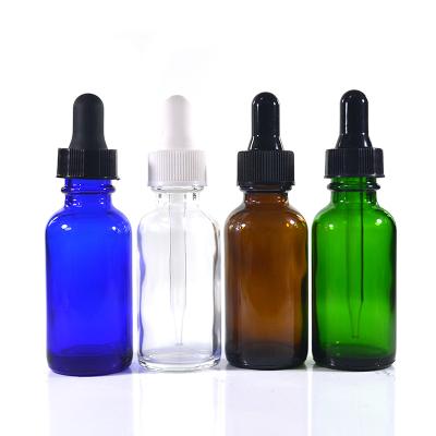 China Amber Green 15ml 30ml 60ml 120ml Boston Multifunctional Light Blue Round Dropper Bottle 1oz 2oz 4oz 8oz 16oz Essential Oil Glass Bottles for sale