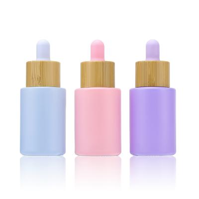 China 30ml Serum Repair Essential Oil Dropper Empty Glass Bottle Multifunctional High Quality Cosmetic Transparent Flat Shoulder Packing for sale