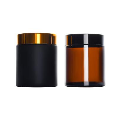 China 5g 10g 15g 20g 30g 50g 100g Multifunctional Cream Jar Glass For Glass Cosmetic Jar With Lid Black Gold Silver Cover for sale