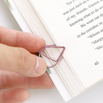 China 6 Different Sizes Binder Book Clips Water Drop Paper Clips Spring Steel Wire for sale