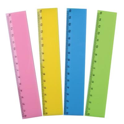 China Gifts New Style Creative Colorful Straight Ruler 15cm Plastic Ruler for sale