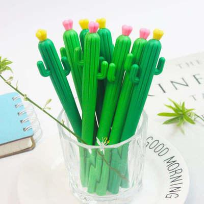 China Cute normal kawaii cactus shape gel pen set with custom logo for sale