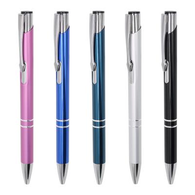 China Office stationery fluid writing metal simple oblique ballpoint pen for sale