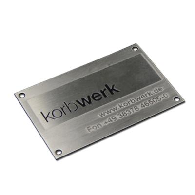 China Europe Stainless Steel Logo Metal Plate Custom Durable Etched Etched Nameplate for sale