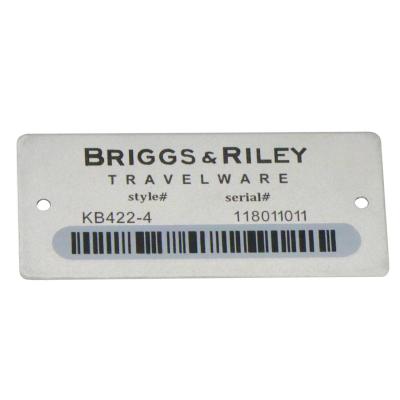 China Barcode Custom Laser Engraved Serial Number Tags Metal Barcode Label Sticker Silver Aluminum Asset Tag Label for sale