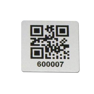 China Custom QR Code Metal QR Number Sticker Black Laser Engraved Unique Aluminum QR Code Labels for sale