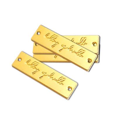 China High Quality Custom Place Engraved Metal Bag Nameplate Metal Logo ID Plate Plated Tag For Handbag for sale