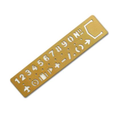 China Custom Gold Color Metal Stencils Hollowed Out Metal Numbers Brass Stencil for sale