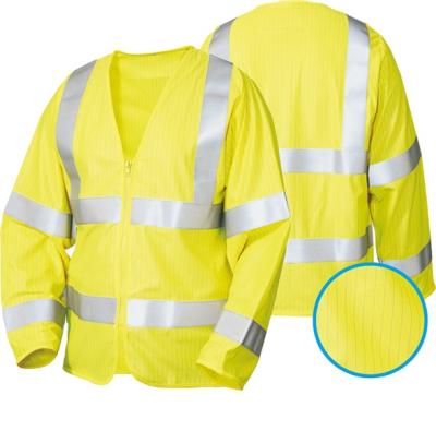 China ENISO 14116 /ENISO 1149 Hi-strength Flame Retardant Antistatic Safety Vest Long Sleeve PPE for sale