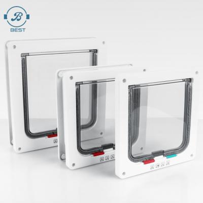 China High Quality Controllably Durable Installation 4 Way ABS Pet Locking Door For Dog And Cat for sale