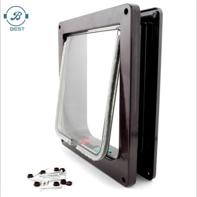 China 2020 Sustainable Pet Door Cat Flap Door With 4 Way Sustainable Dog Door Locking Lockable Dog Door Entry for sale