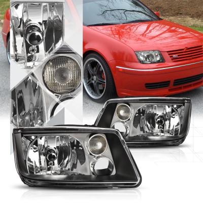 China For VW JETTA 1999-2002 HEADLIGHT WITH FOGLAMP Apply To Car Headlight For VW Jetta Bora Mk 4 99-05 Black Headlights Without Fog Lamps Main Lamps for sale