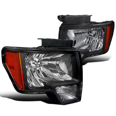 China PC Apply To Car Headlight For 2009-2014 Ford F150 F-150 Pickup Black Head Headlight Lamp for sale