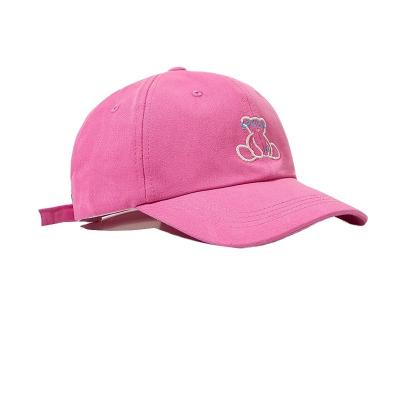 China Cute JOINT Cartoon Bear Embroidered Peaked Hat Female Spring Wild Soft Top Baseball Cap And Student Summer New for sale