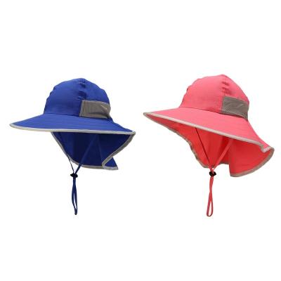 China Quick-drying Spring and Summer Children's Shade and UV Mountaineering Windshield Sunscreen Bucket Hat Sunscreen Breathable Sun Protection Hat for sale