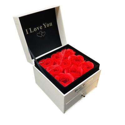 China Drawer Cardboard Flower Boxes Offset Printing Luxury Flower Gift Box for sale