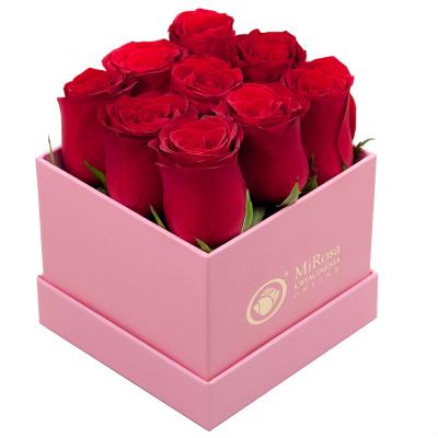 China cajas de cartón cuadradas del regalo de la flor 128g con las tapas CMYK en venta