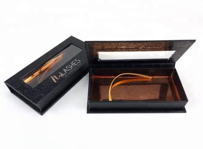 China 3D 25mm Luxury Eyelash Packaging Paper Box With PVC Window UV Coating for sale