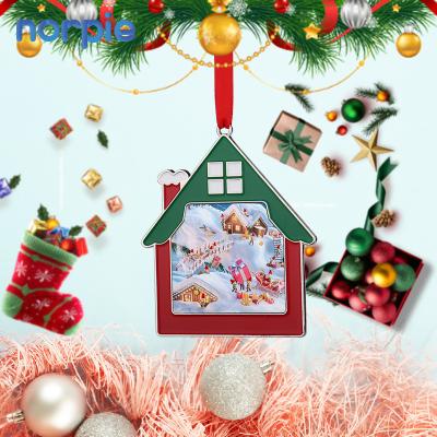 China NEW Christmas Decoration High Quality Crafts Sublimation Christmas Ornament House Shape Christmas Ornaments for sale