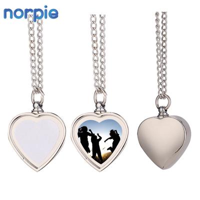 China Memorial Ashes Keepsake Necklace Memorial Cremates Keepsake Necklace Sublimation Metal Cremation Ashes Urn Necklace for sale