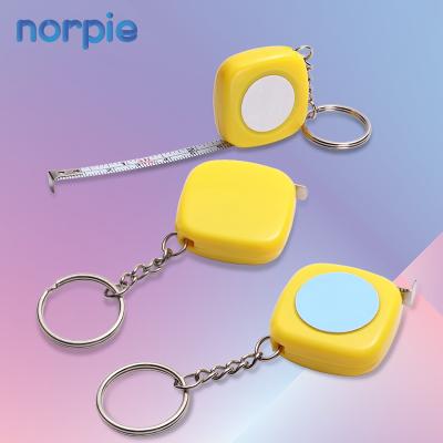 China Wholesale Fancy Promotional Sublimation Blank Tape Measure Keychains Eco-friendly Blank Tape Measure Keychains for sale