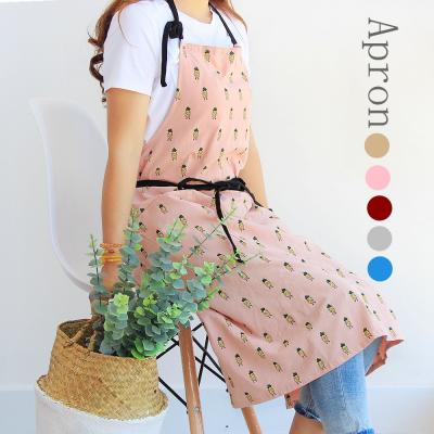 China Japanese and Korean Style Cotton Canvas Apron Women's Overalls Eco-friendly/Durable/Washable Simple Home Apron for sale