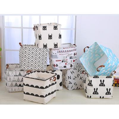 China Viable Collapsible Collapsible Storage Bin Fabric Cube Storage Basket With Handles for sale