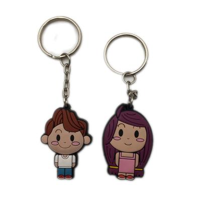 China Custom Promotional Couple Lovers Soft PVC Style Cartoon Design Logo Gifts Key Chains for sale