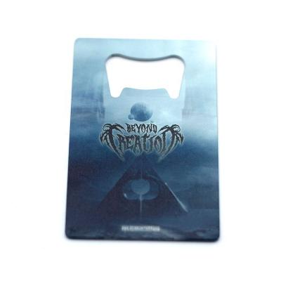 China Custom Viable Rectangle Printing Logo Credit Card Bottle Opener Metal Stainless Steel Metal Flat Bottle Opener Viable for sale