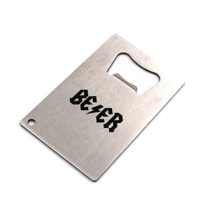 China Viable custom portable manual logo stainless steel business credit card size metal bottle opener beer bottle opener for sale