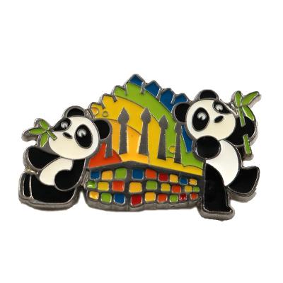 China Zinc Alloy Lapel Pin Badge Panda Souvenir Badge Lapel Pin 3D High Quality Custom Badge for sale