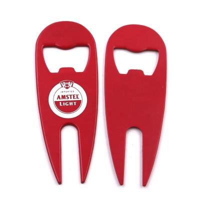 China High Quality Custom Handmade Golf Digging Tool Bottle Opener Golf Repair Digging Tool Promotional Gifts for sale