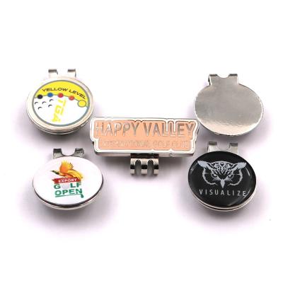 China Promotional Gift Maker Custom Design Metal Ribbon Color Cartoon Golf Ball Marker Hat Clip for sale